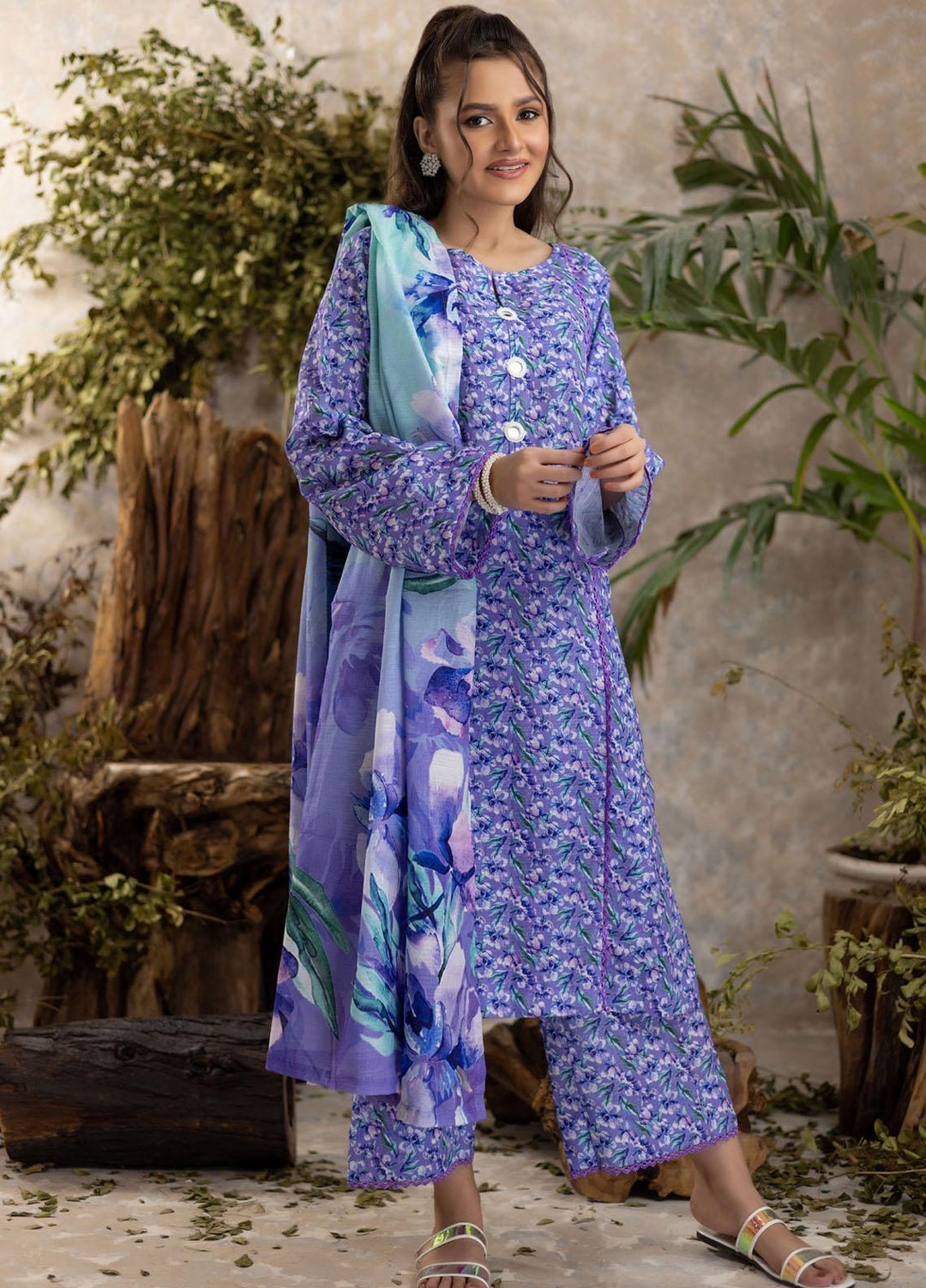 Identic Separates By Regalia Textiles Printed Khaddar Suits Unstitched 3 Piece RGT22IS-V3 D-08 - Winter Collection