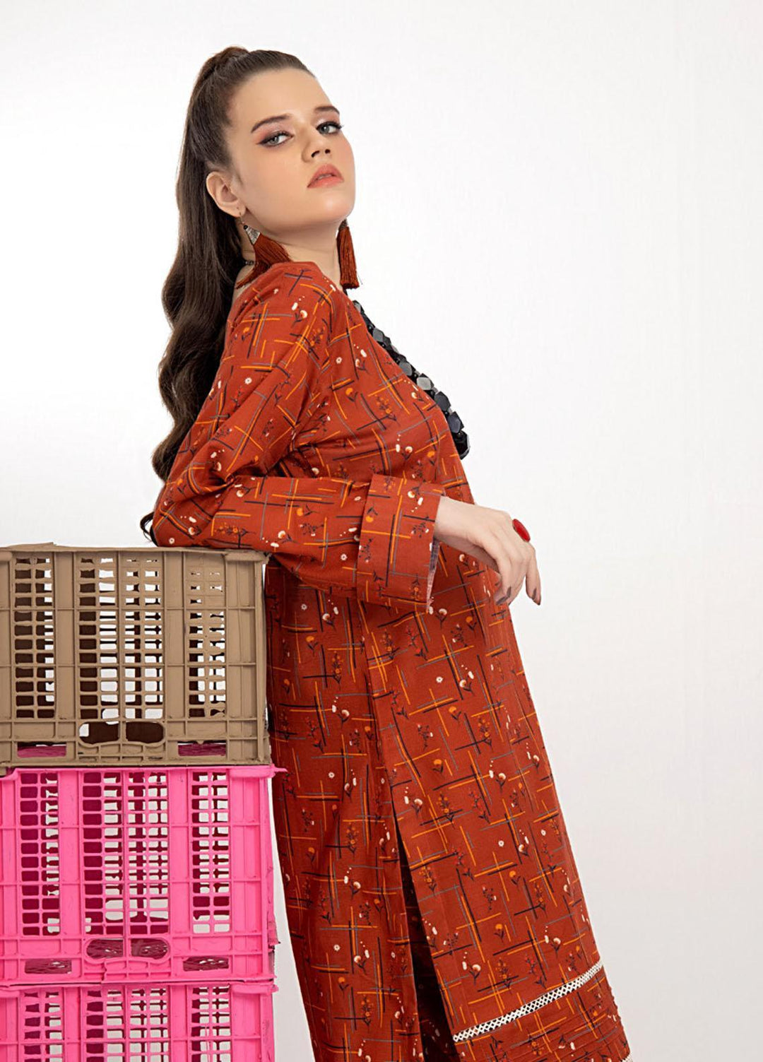 Identic Separates By Regalia Textiles Printed Khaddar Suits Unstitched 2 Piece RGT22IS-V2 D-11 - Winter Collection