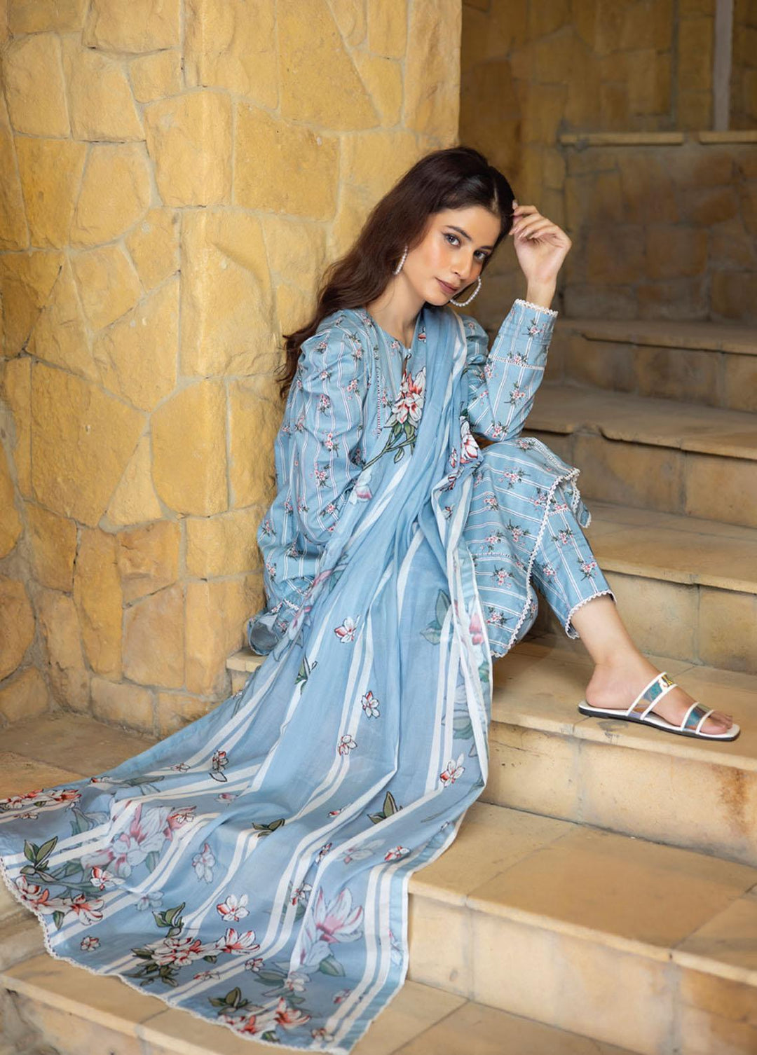Identic Separates By Regalia Textiles Printed Lawn Suits Unstitched 3 Piece RGT23-IS8 15 - Summer Collection