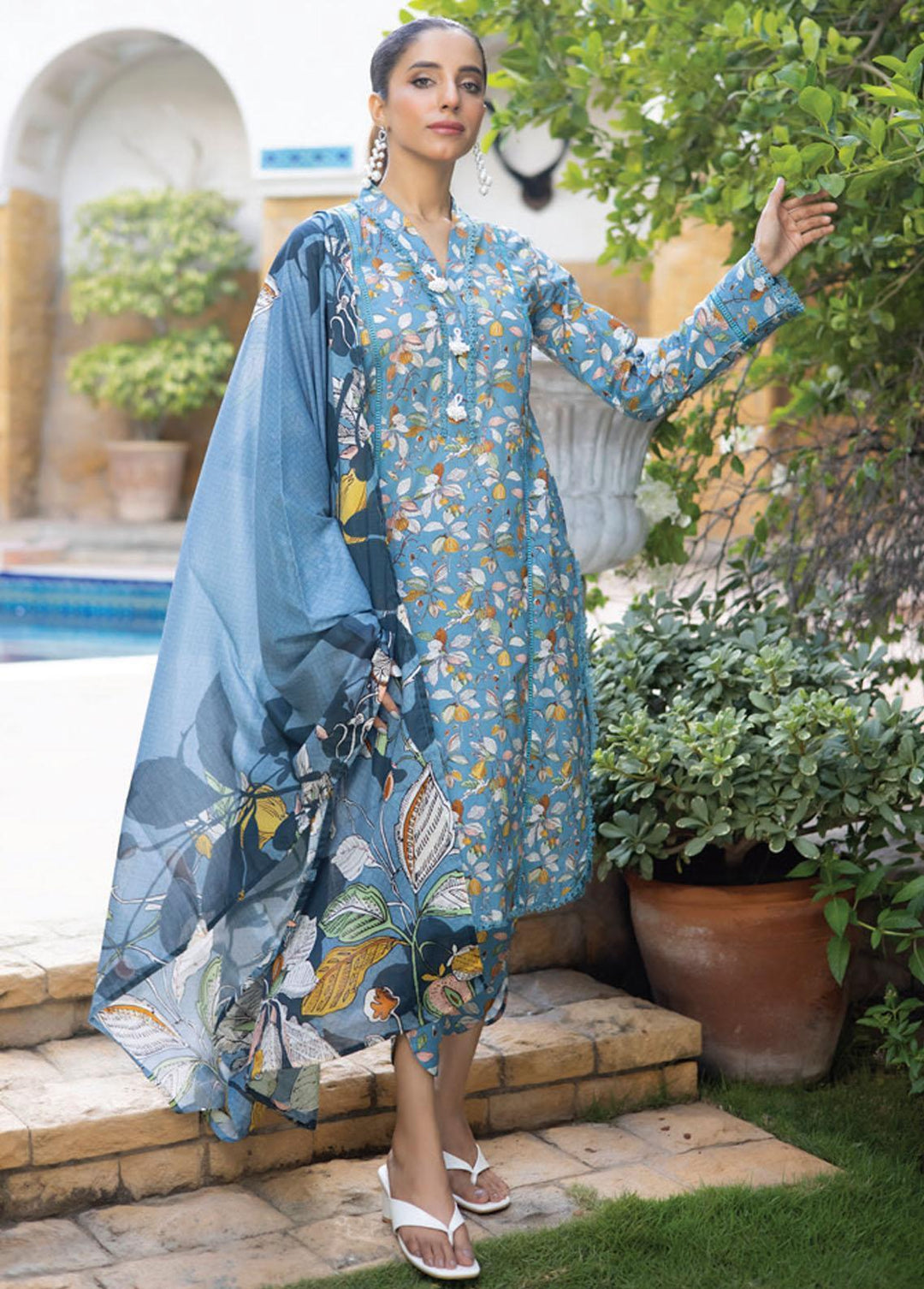Identic Separates By Regalia Textiles Printed Lawn Suits Unstitched 3 Piece RGT23-IS8 2 - Summer Collection