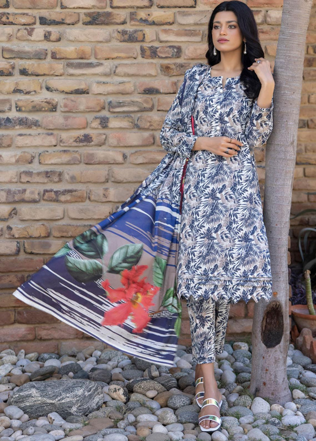 Identic Separates By Regalia Textiles Printed Lawn Suits Unstitched 3 Piece RGT23IS D1 - Summer Collection