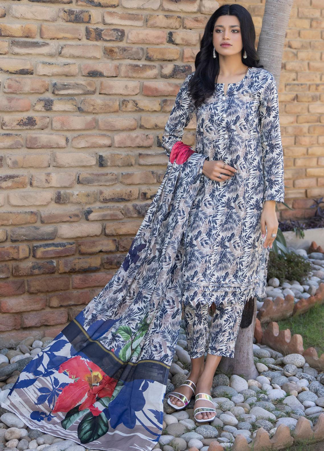 Identic Separates By Regalia Textiles Printed Lawn Suits Unstitched 3 Piece RGT23IS D1 - Summer Collection