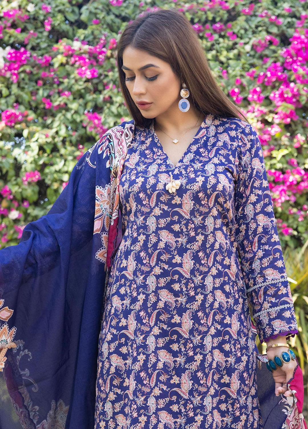 Identic Separates By Regalia Textiles Printed Lawn Suits Unstitched 3 Piece RGT23IS D9 - Summer Collection