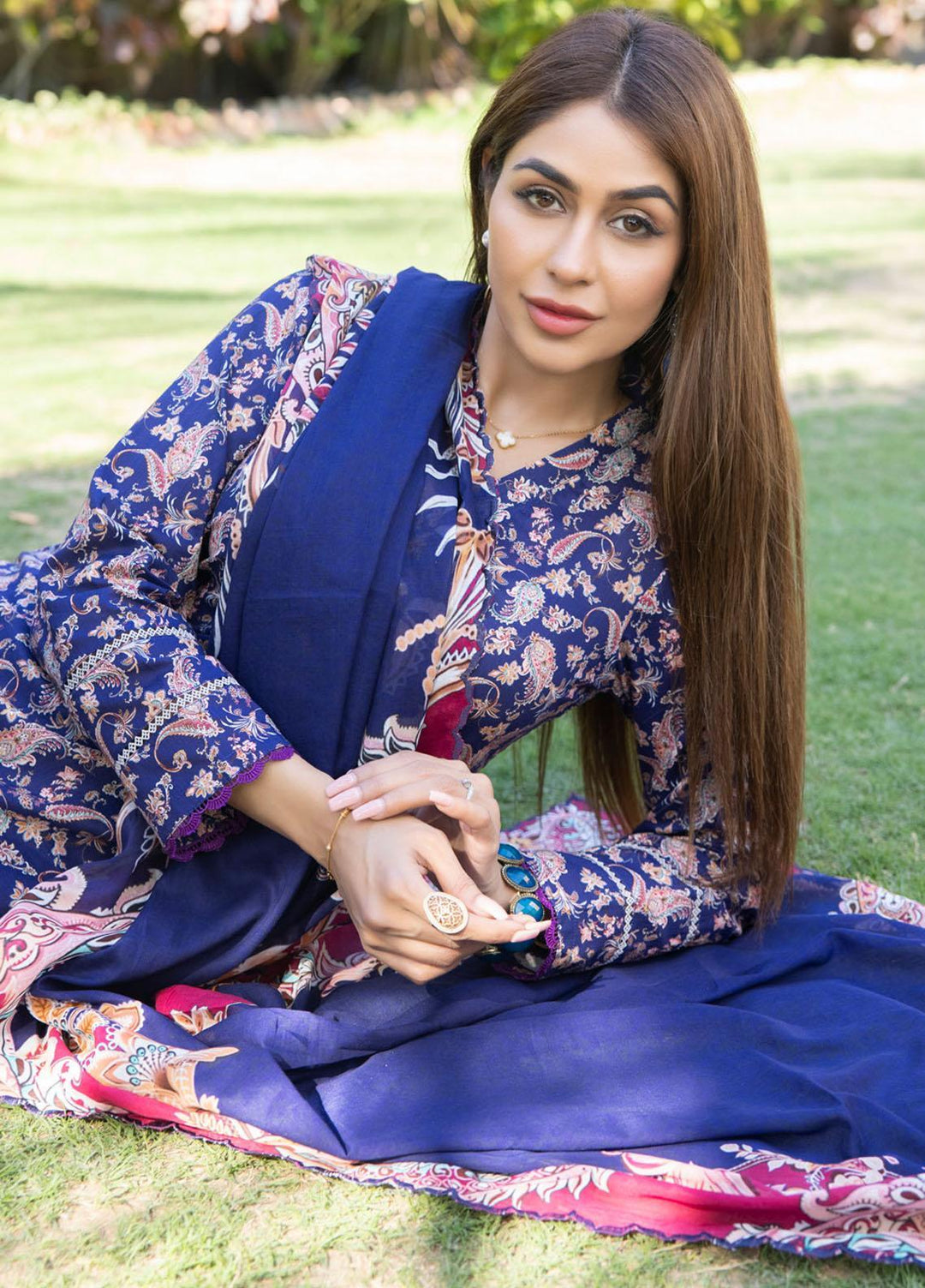 Identic Separates By Regalia Textiles Printed Lawn Suits Unstitched 3 Piece RGT23IS D9 - Summer Collection