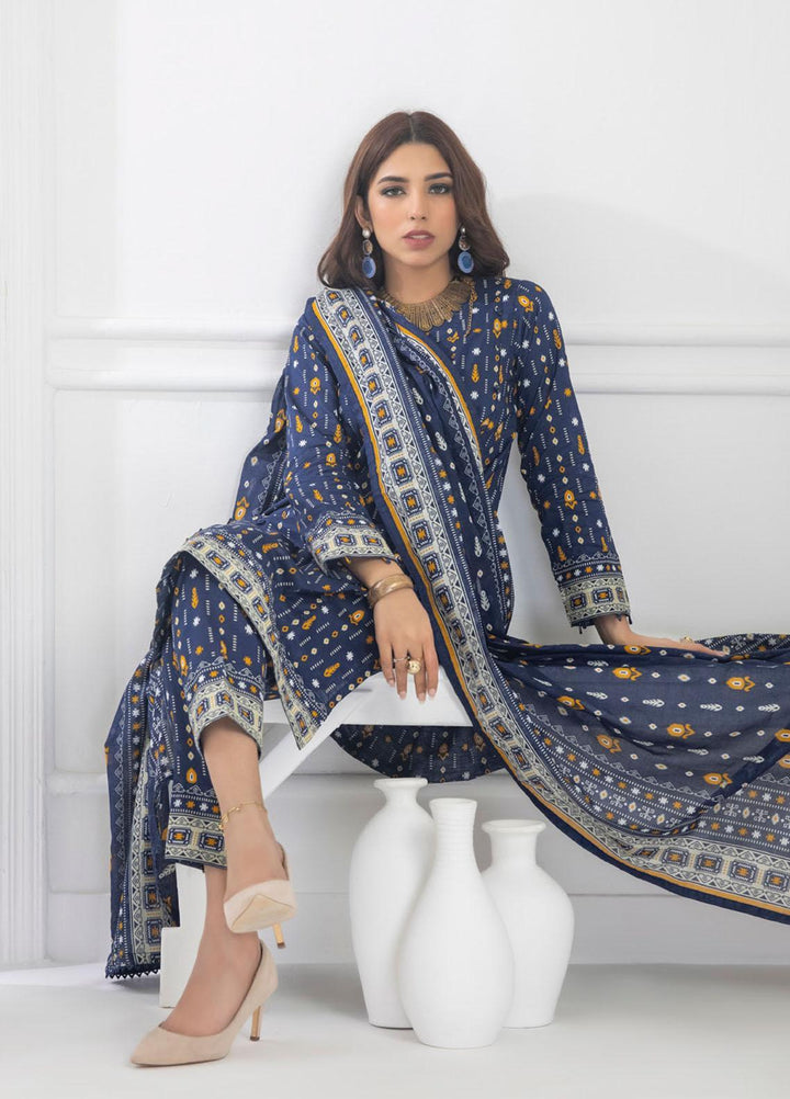 Identic Separates By Regalia Textiles Printed Lawn Suits Unstitched 3 Piece RGT23I-V6 D-01 - Summer Collection