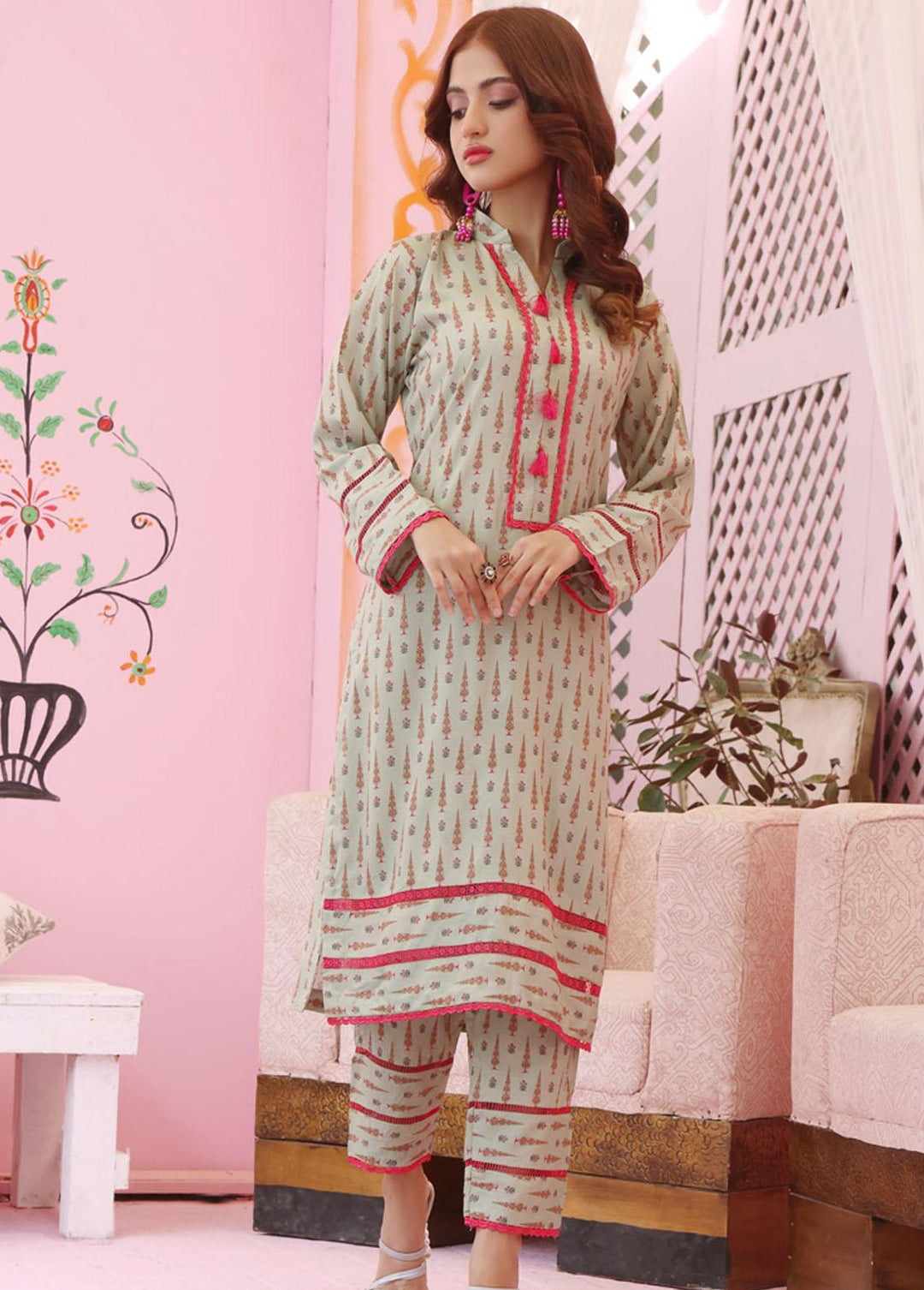 Identic Separates By Regalia Textiles Printed Linen Suits Unstitched 2 Piece RGT22IS D-01 - Winter Collection