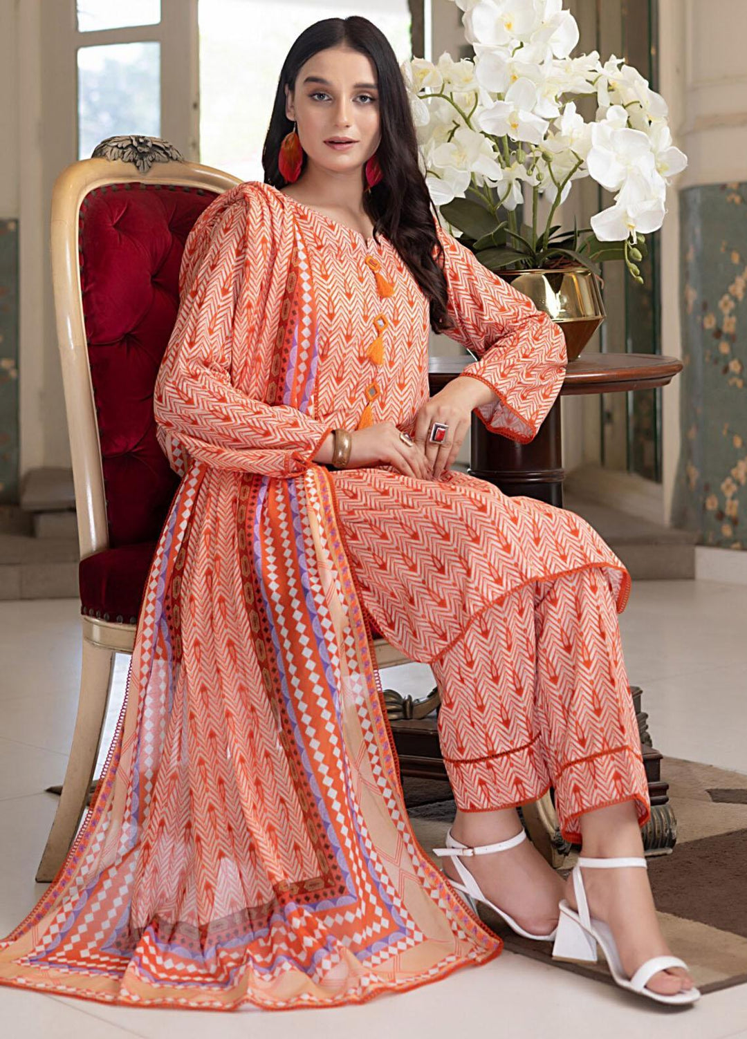 Identic Separates By Regalia Textiles Printed Cotton Suits Unstitched 3 Piece RGT23ISC ISPC-1 - Mid Summer Collection