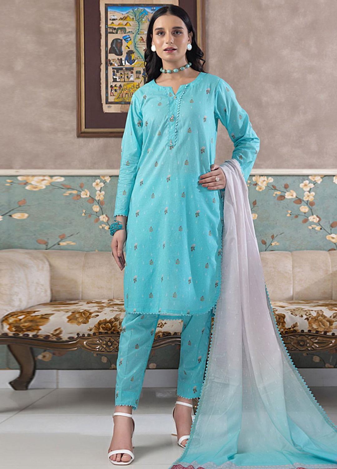 Identic Separates By Regalia Textiles Printed Cotton Suits Unstitched 3 Piece RGT23ISC ISPC-10 - Mid Summer Collection