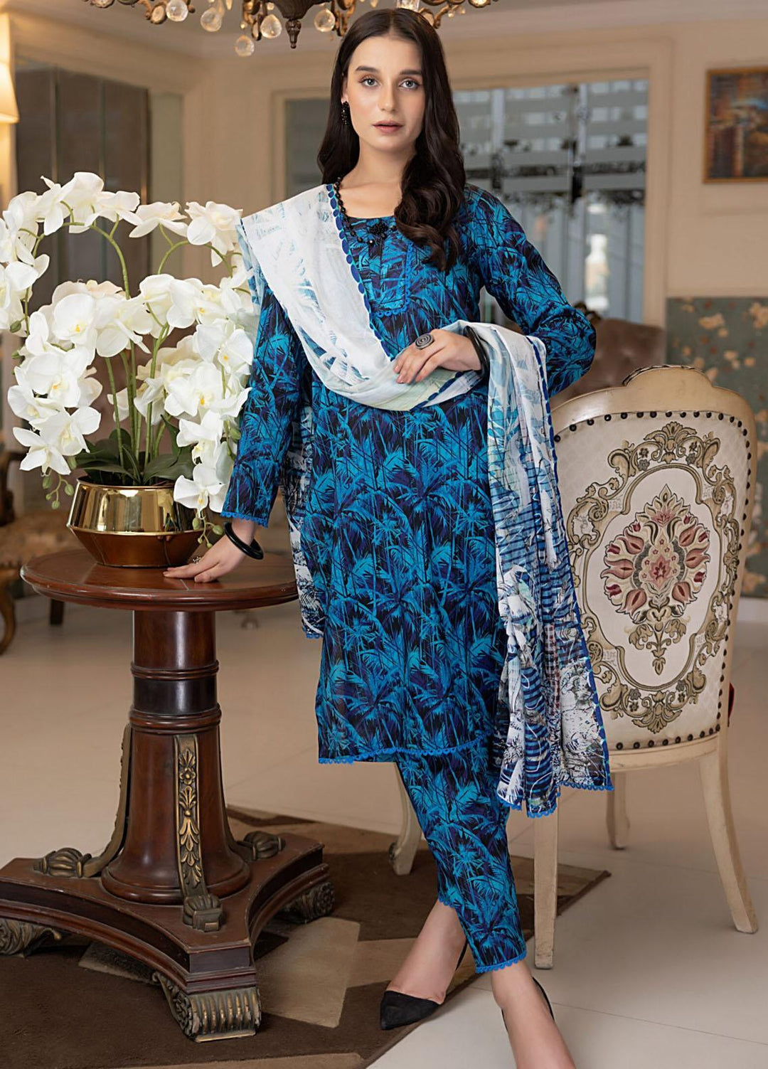 Identic Separates By Regalia Textiles Printed Cotton Suits Unstitched 3 Piece RGT23ISC ISPC-3 - Mid Summer Collection