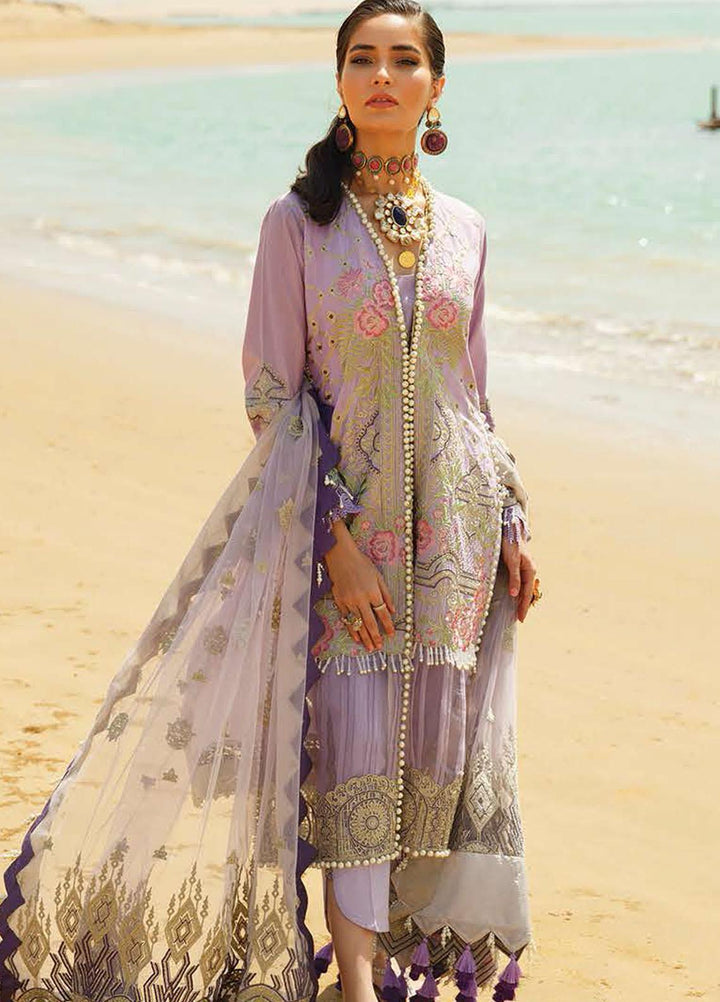 ILAHA Embroidered Lawn Suits Unstitched 3 Piece ILH21L IL001-Lavanta - Luxury Collection