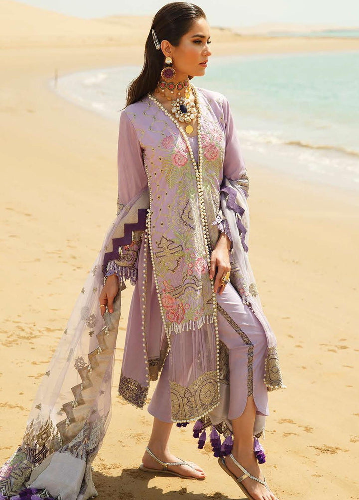 ILAHA Embroidered Lawn Suits Unstitched 3 Piece ILH21L IL001-Lavanta - Luxury Collection