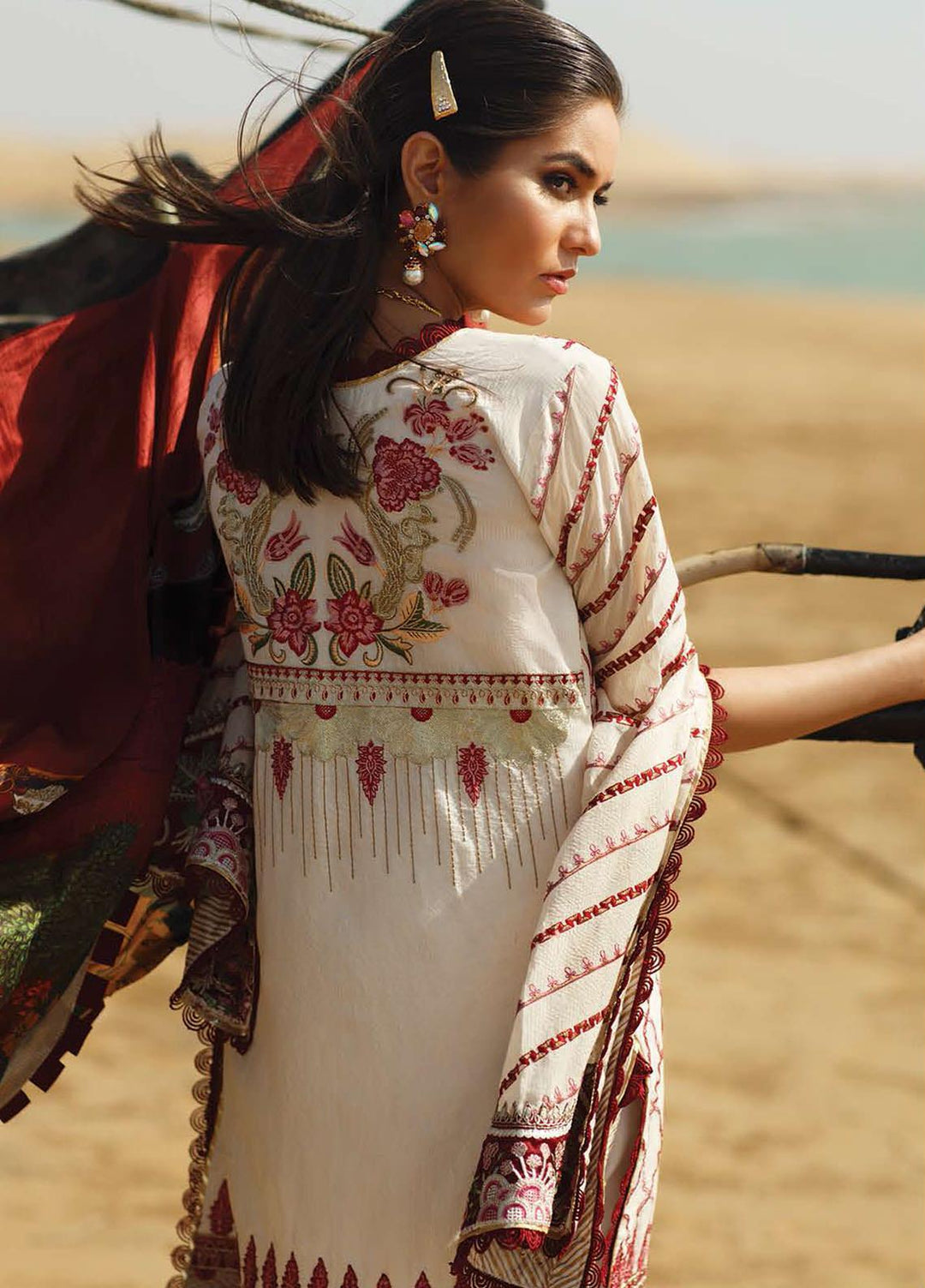 ILAHA Embroidered Lawn Suits Unstitched 3 Piece ILH21L IL003-Yakut - Luxury Collection