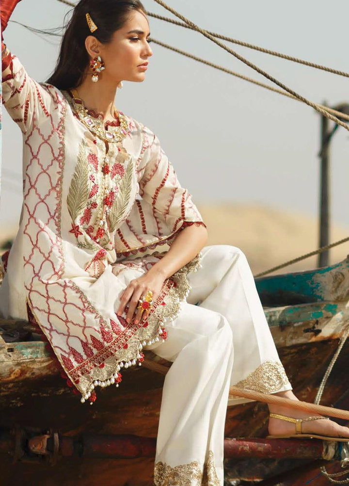ILAHA Embroidered Lawn Suits Unstitched 3 Piece ILH21L IL003-Yakut - Luxury Collection