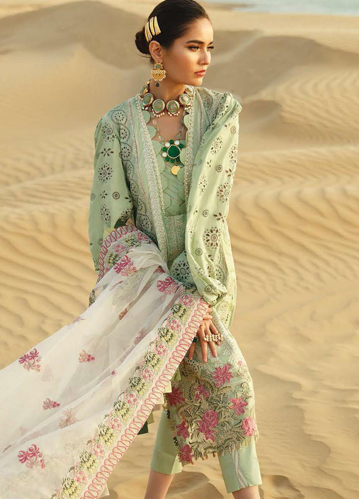 ILAHA Embroidered Lawn Suits Unstitched 3 Piece ILH21L IL006-Zamrut - Luxury Collection