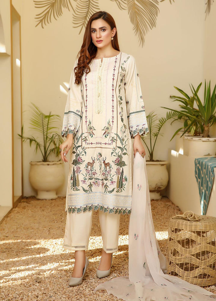 ILAHA Embroidered Lawn Stitched 3 Piece Suit ILH21PF 04 Tanaz