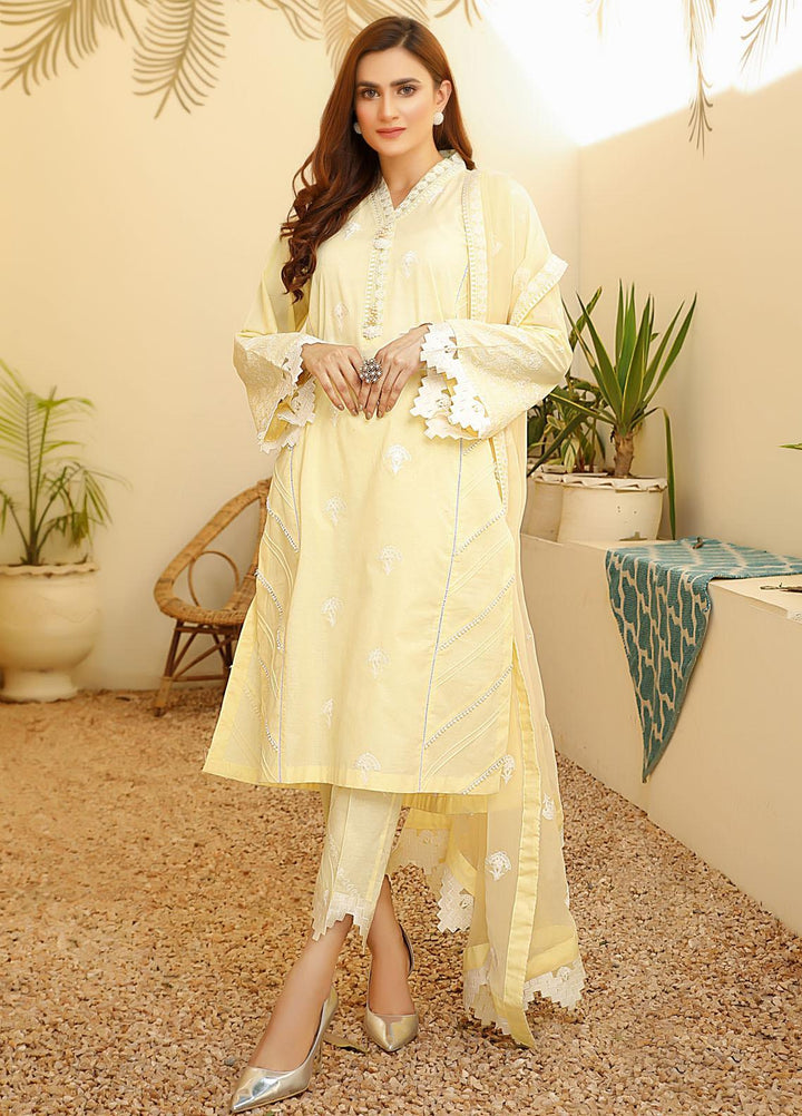 ILAHA Embroidered Lawn Stitched 3 Piece Suit ILH21PF 07 Zel