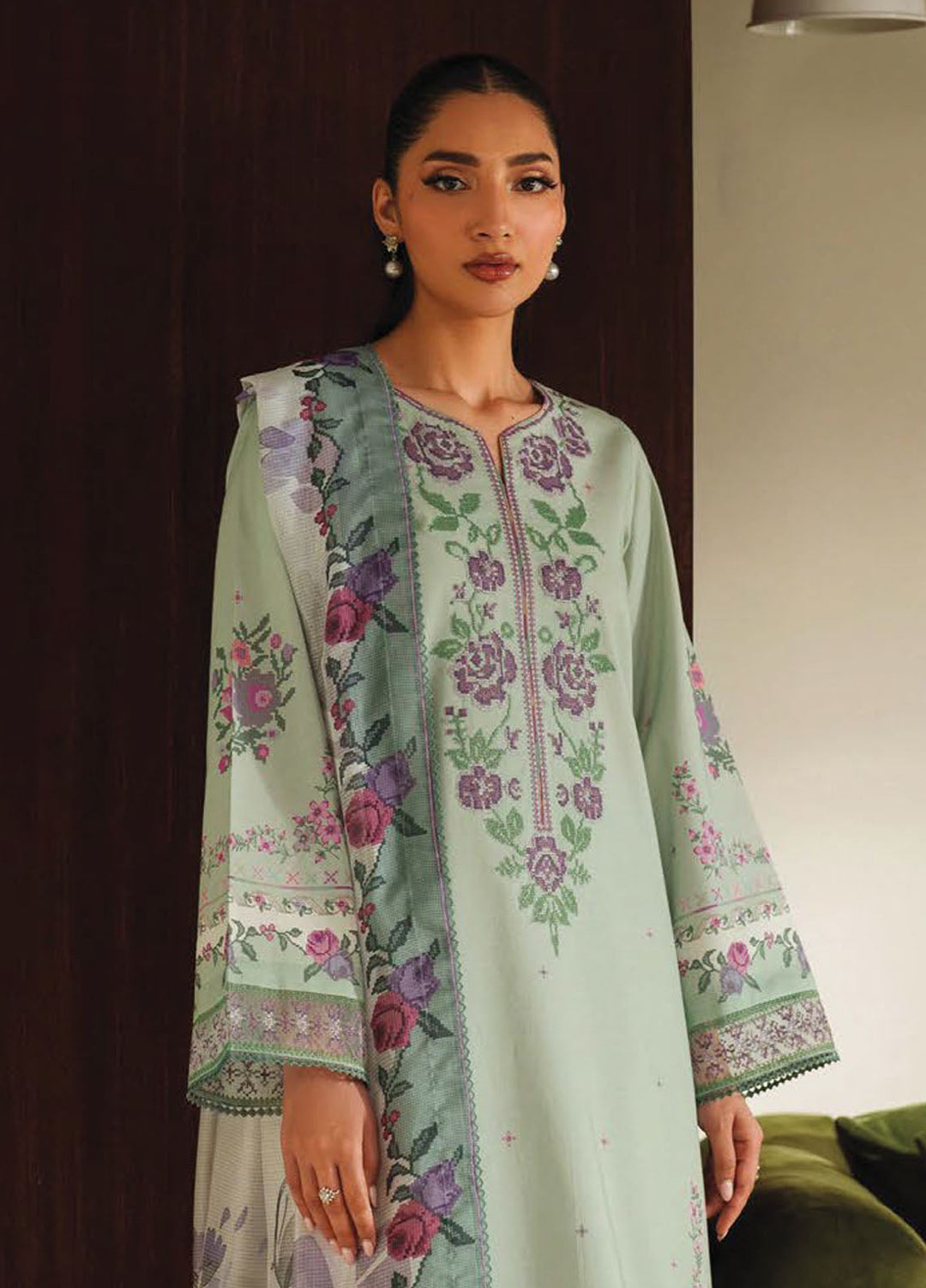 Ilara by Seran Embroidered Cambric Suits Unstitched 3 Piece SN25IC D-08 Aveline - Summer Collection