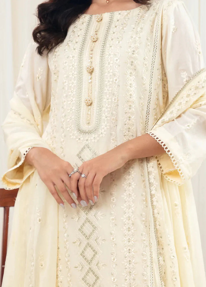 Illan By Ay Textile Embroidered Lawn Suit Unstitched 3 Piece AYT24I IL-001 Ivory - Festive Collection
