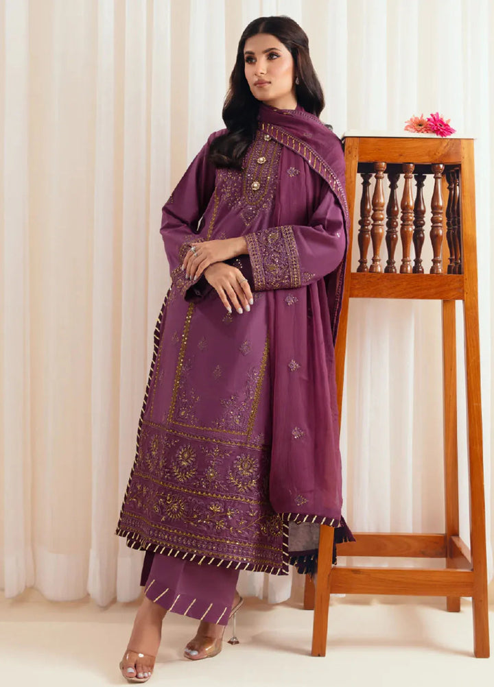 Illan By Ay Textile Embroidered Lawn Suit Unstitched 3 Piece AYT24I IL-003 Amethyst - Festive Collection