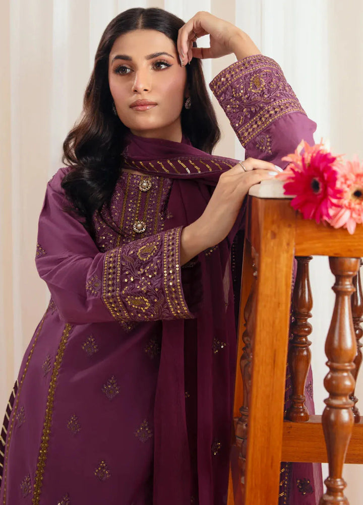Illan By Ay Textile Embroidered Lawn Suit Unstitched 3 Piece AYT24I IL-003 Amethyst - Festive Collection