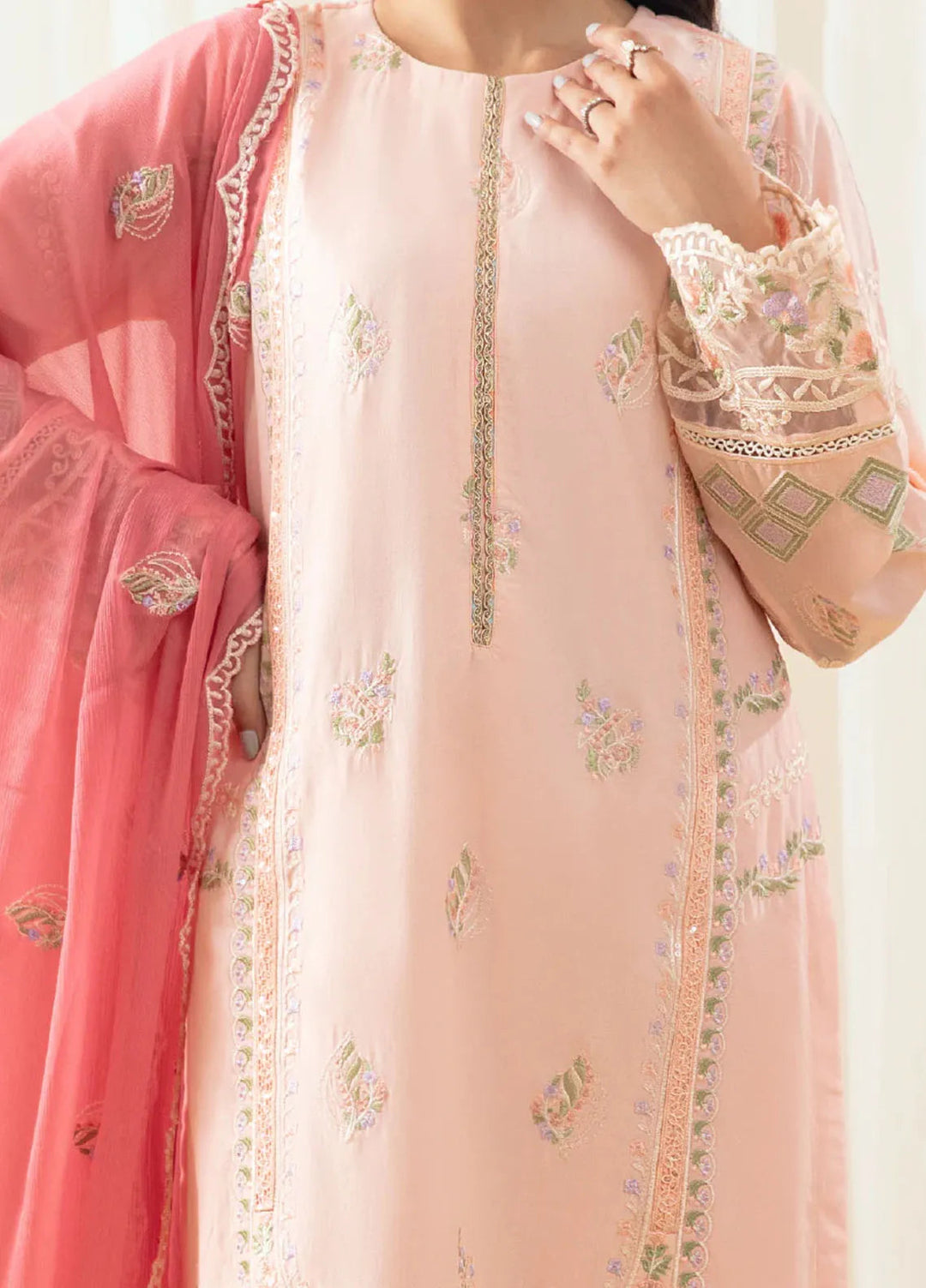 Illan By Ay Textile Embroidered Lawn Suit Unstitched 3 Piece AYT24I IL-004 Blush - Festive Collection