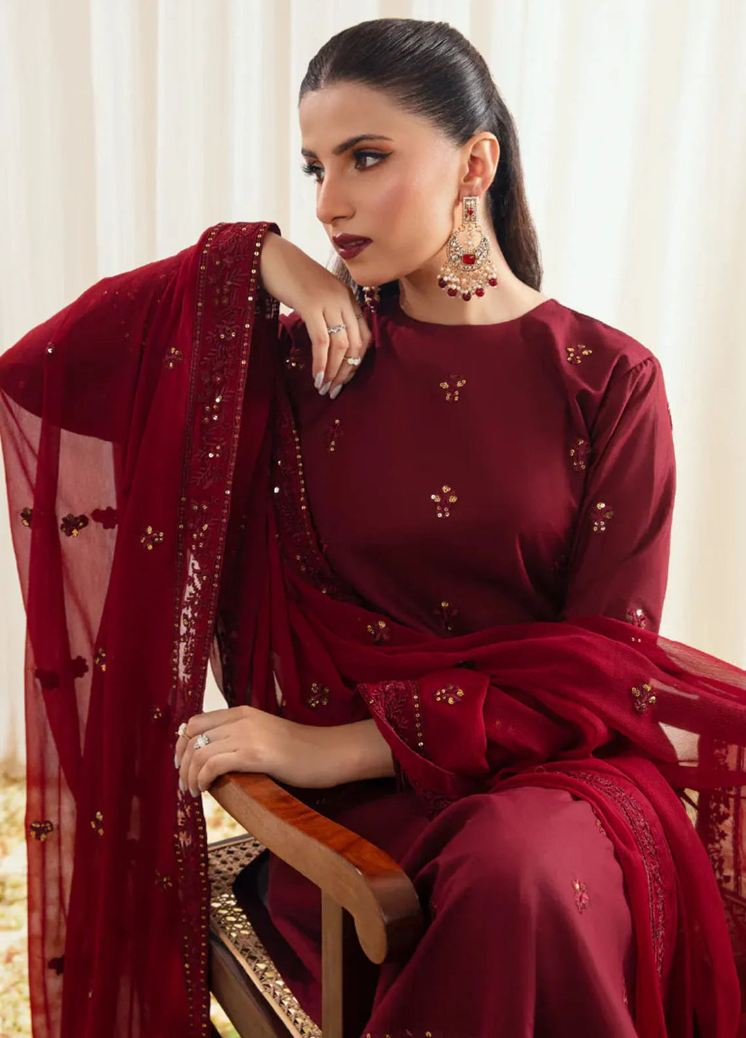 Illan By Ay Textile Embroidered Lawn Suit Unstitched 3 Piece AYT24I IL-005 Ruby - Festive Collection