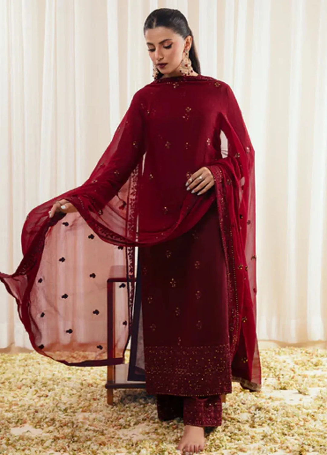 Illan By Ay Textile Embroidered Lawn Suit Unstitched 3 Piece AYT24I IL-005 Ruby - Festive Collection