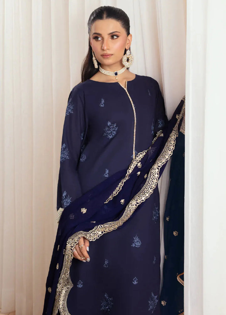 Illan By Ay Textile Embroidered Lawn Suit Unstitched 3 Piece AYT24I IL-006 Azure - Festive Collection