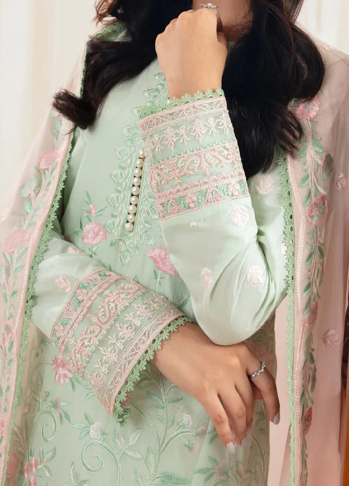 Illan By Ay Textile Embroidered Lawn Suit Unstitched 3 Piece AYT24I IL-007 Sage - Festive Collection