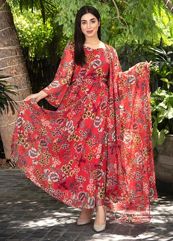 Nazmina Pret Casual Chiffon 2 Piece Suit FRT-31 Floral jungle