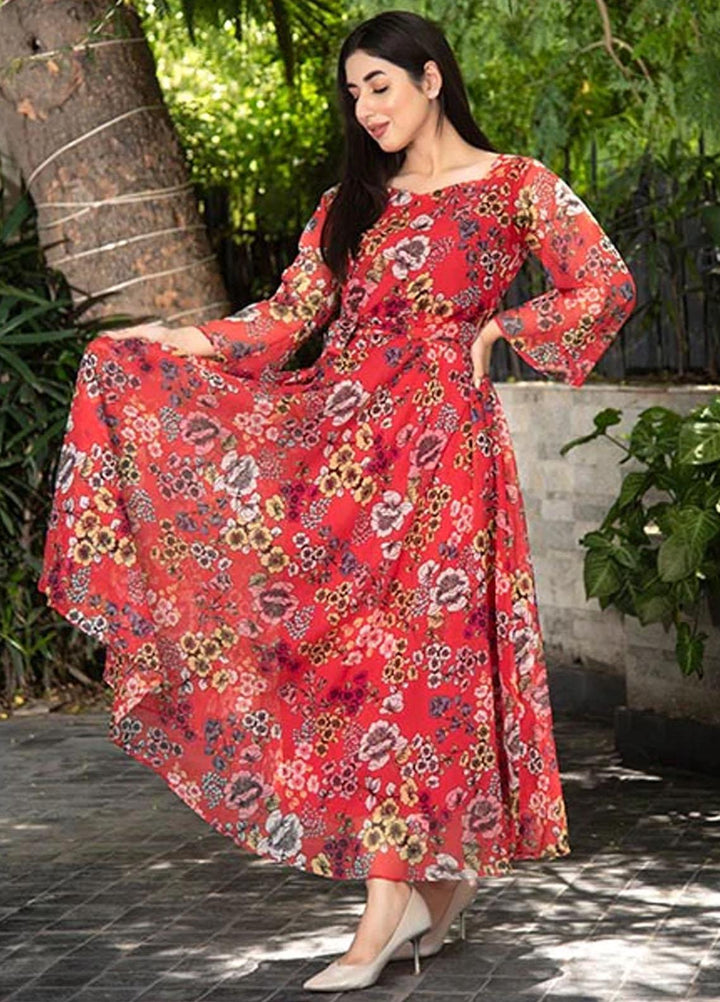 Nazmina Pret Casual Chiffon 2 Piece Suit FRT-31 Floral jungle