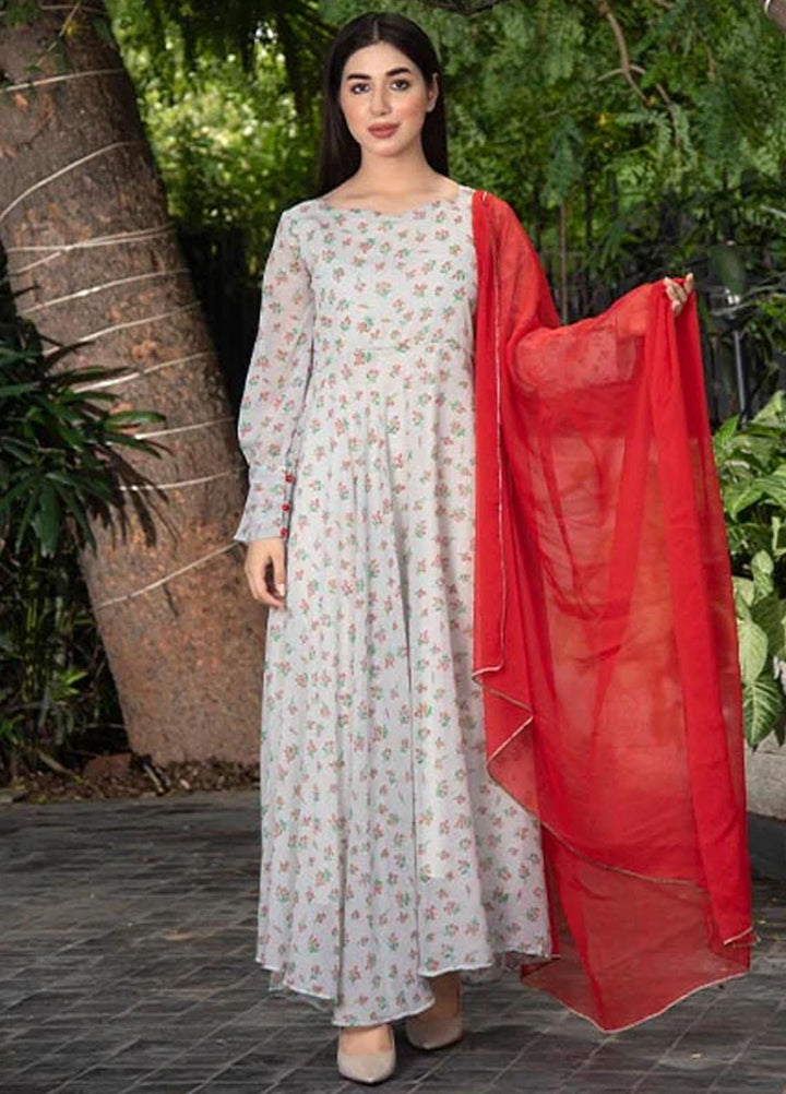 Nazmina Pret Casual Chiffon 2 Piece Suit FRT-32 Metallic shine