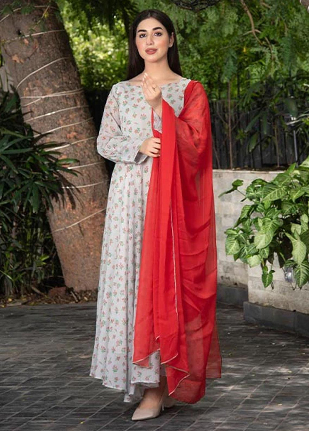 Nazmina Pret Casual Chiffon 2 Piece Suit FRT-32 Metallic shine