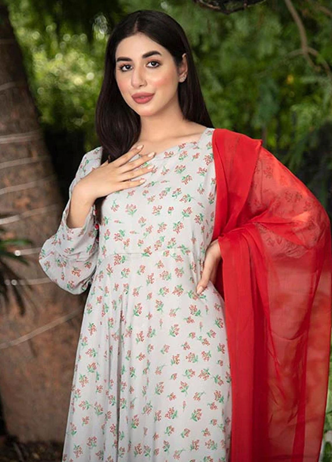 Nazmina Pret Casual Chiffon 2 Piece Suit FRT-32 Metallic shine