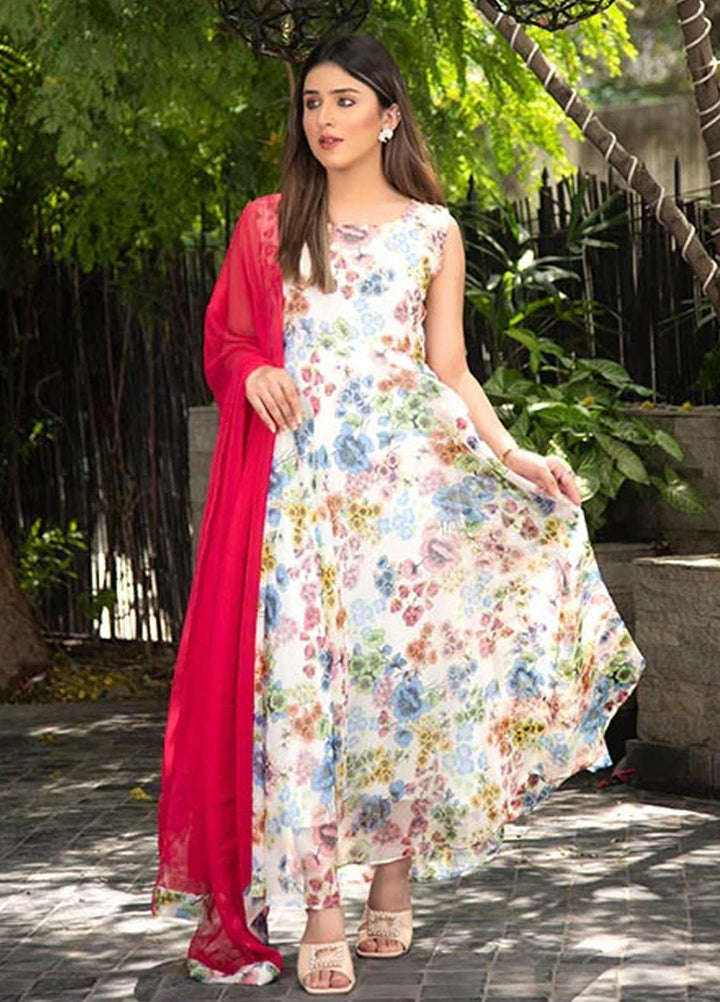 Nazmina Pret Casual Chiffon 2 Piece Suit FRT-35 Sea floral