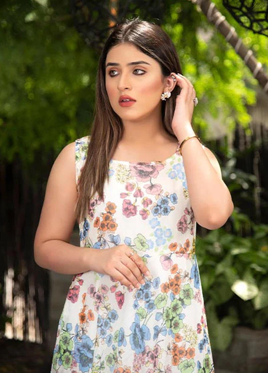 Nazmina Pret Casual Chiffon 2 Piece Suit FRT-35 Sea floral