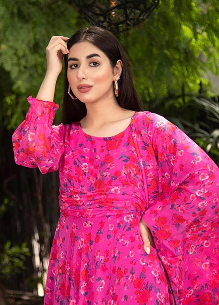 Nazmina Pret Casual Chiffon 2 Piece Suit FRT-36 Pink blush