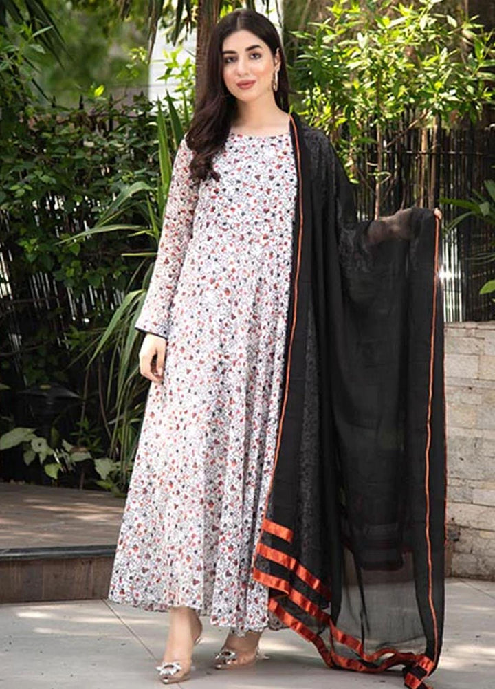 Nazmina Pret Casual Chiffon 2 Piece Suit FRT-38 Black sea shells