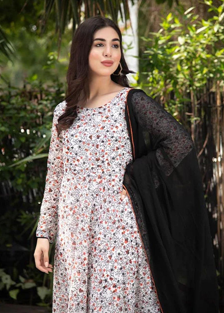 Nazmina Pret Casual Chiffon 2 Piece Suit FRT-38 Black sea shells