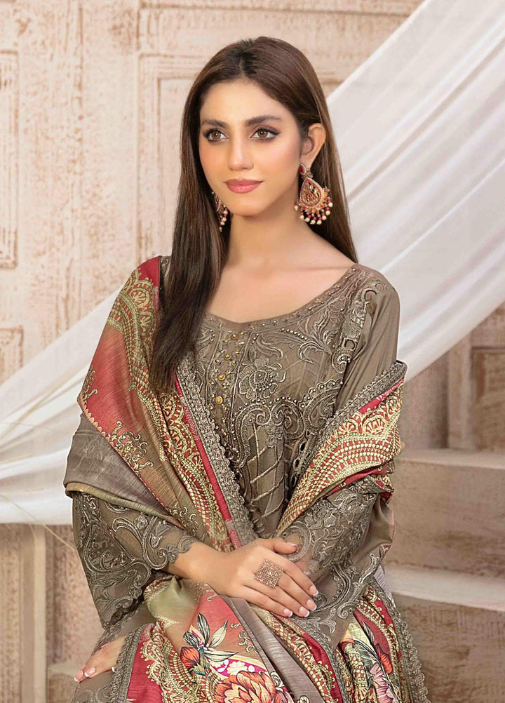 Ilona By Tawakkal Fabrics Embroidered Staple Suits Unstitched 3 Piece TWF23I 9590 - Winter Collection