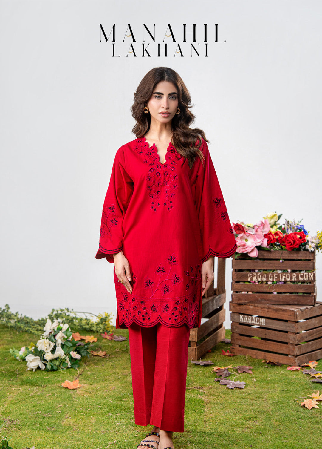 Luna by Manahil Lakhani RTW Embroidered Lawn 2 Piece Suit ML26ULL ROSE - Summer Collection