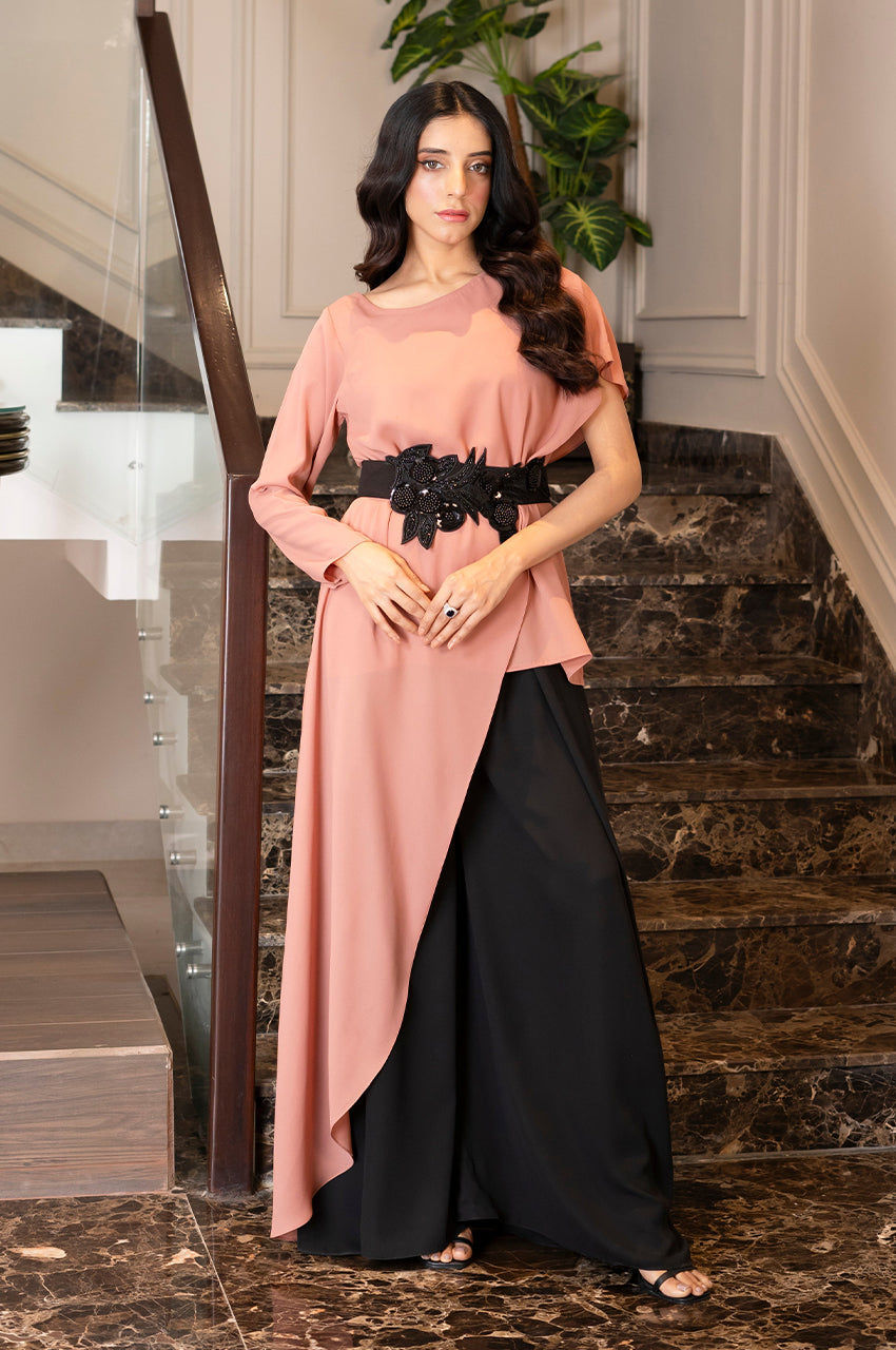Liyaana From Nizka By Nida Rehan RTW Solids Raw Silk 2 Piece Suit Chic Serenity - Casual Collection