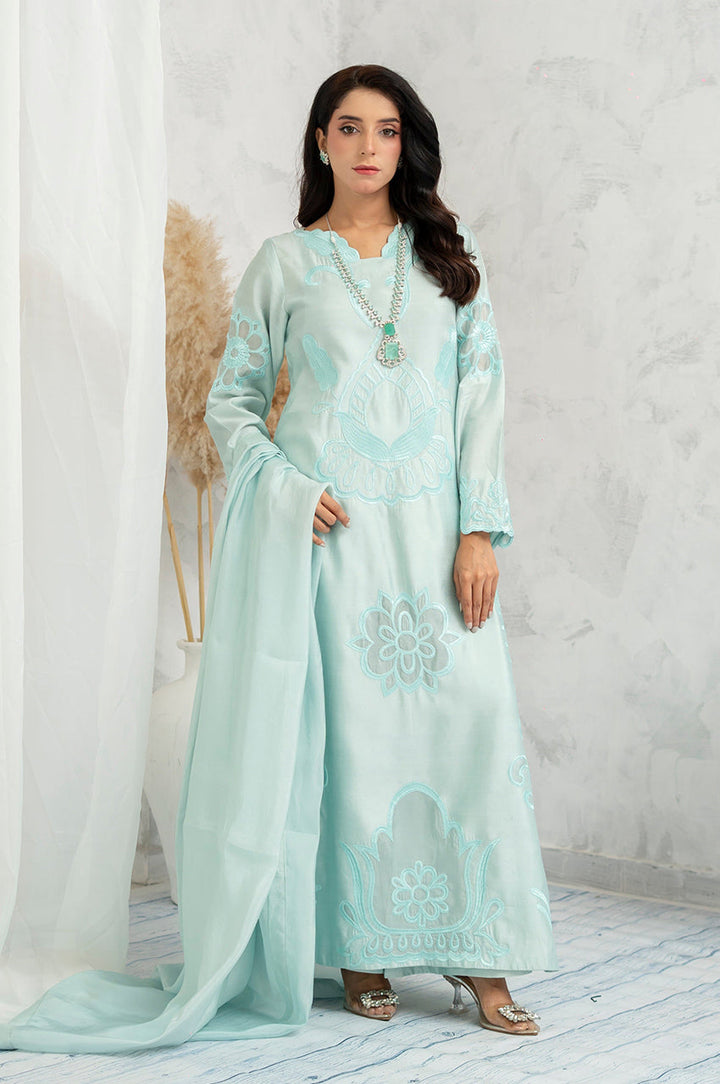 Liyaana From Nizka By Nida Rehan RTW Embroidered Silk and Organza 3 Piece Suit Nurya - Festive Collection
