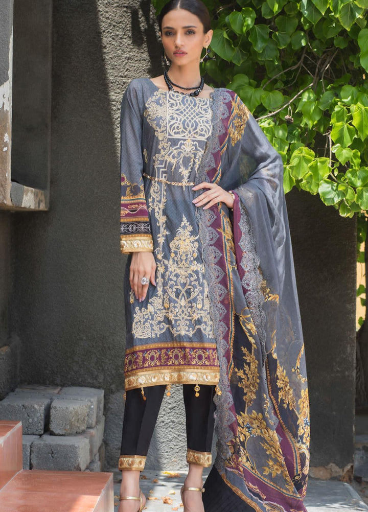 Regalia Textiles Embroidered Lawn Suits Unstitched 3 Piece RG21IN D-07 - Summer Collection