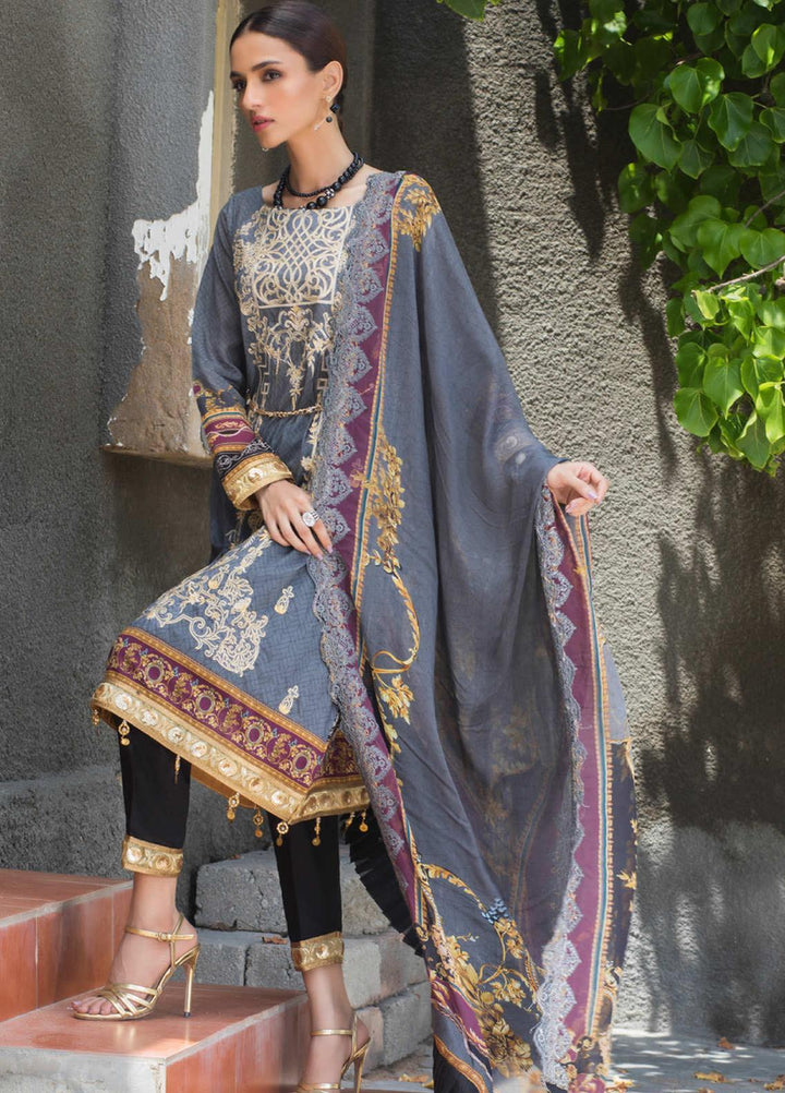 Regalia Textiles Embroidered Lawn Suits Unstitched 3 Piece RG21IN D-07 - Summer Collection
