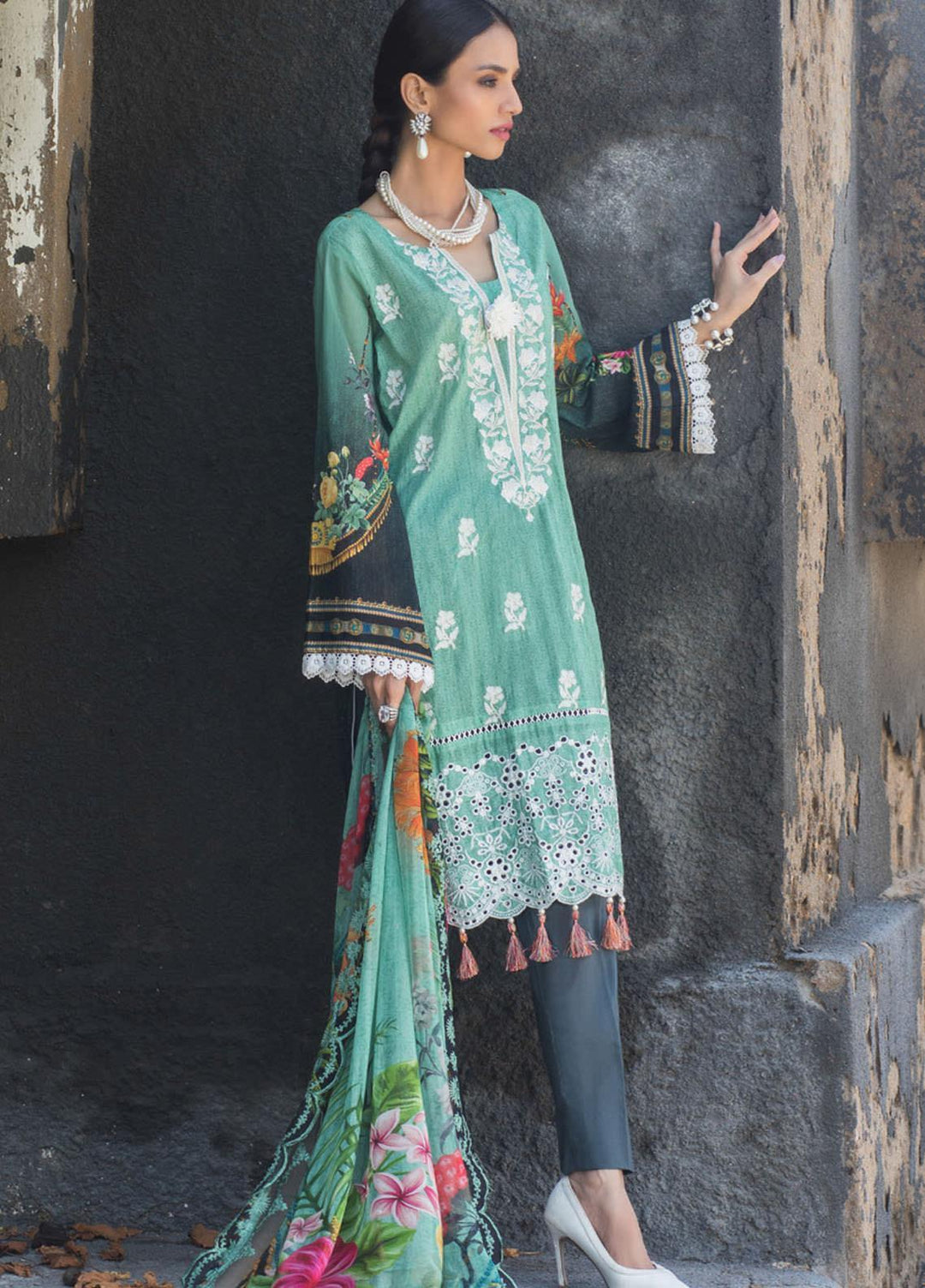 Regalia Textiles Embroidered Lawn Suits Unstitched 3 Piece RG21IN D-08 - Summer Collection