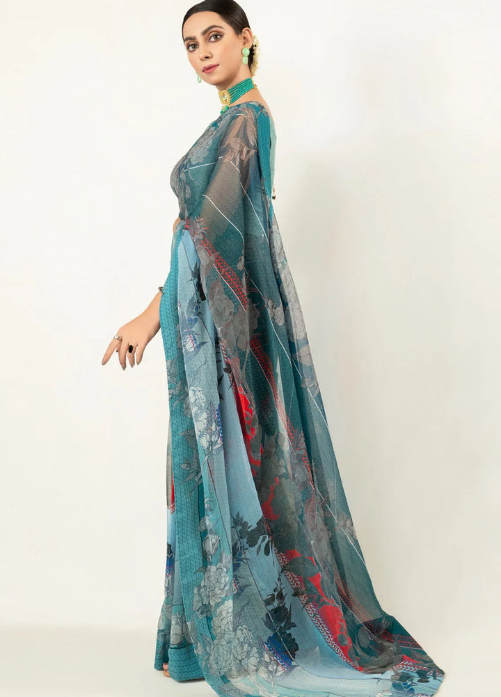 Imran Aftab Printed Chiffon Saree Unstitched Saree IASC-UF-03 - Festive Collection