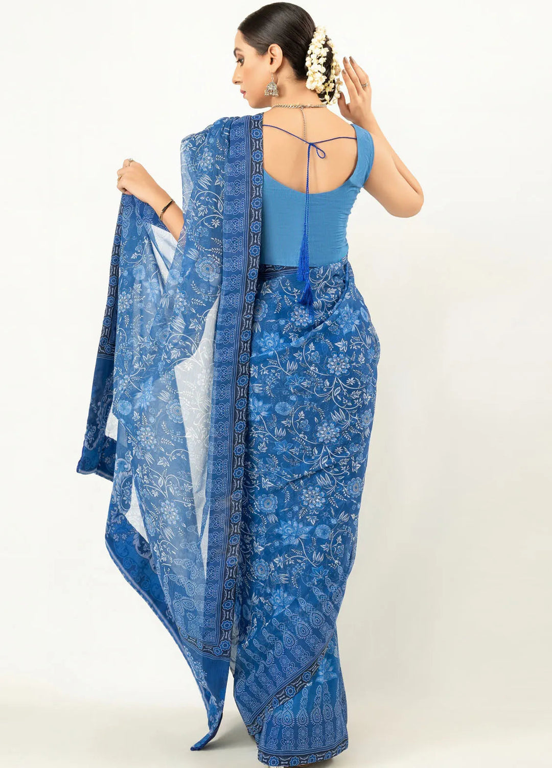 Imran Aftab Printed Chiffon Saree Unstitched Saree IASC-UF-05 - Festive Collection