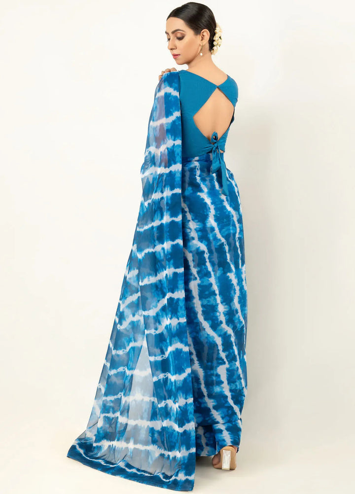 Imran Aftab Printed Chiffon Saree Unstitched Saree IASC-UF-07 - Festive Collection