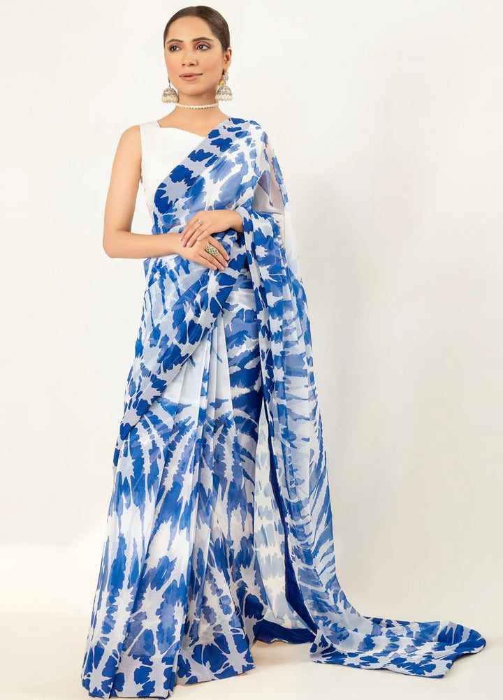 Imran Aftab Printed Chiffon Saree Unstitched Saree IASC-UF-08 - Festive Collection